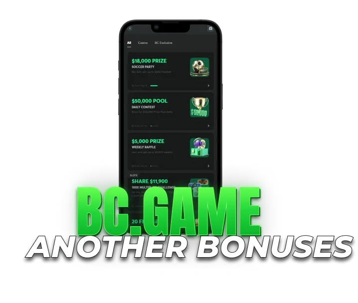 Other bonuses with prize pools, free spins, raffles and promotional rewards.